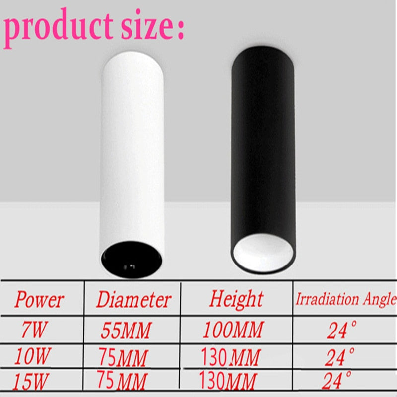 COB Downlights 7W 15W High Quality Round Surface Mounted LED Ceiling Lamps Spot Light AC110V 220V Driverless LED DownLight