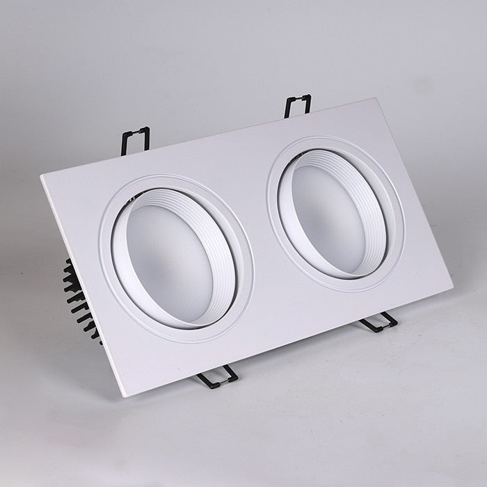 LED Dimmable Square cob Downlight COB 7W 9W/12W 2X7W/2X9W/2X12W LED Spot light decoration Ceiling Lamp AC 110V 220V white body