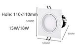 LED Dimmable Square cob Downlight COB 7W 9W/12W 2X7W/2X9W/2X12W LED Spot light decoration Ceiling Lamp AC 110V 220V white body