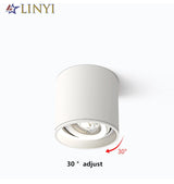 Black White Dimmable Cylinder LED Downlights 6W 10W 12W 15W 22W COB Ceiling Spot Lighting AC85-265V Round Lamps Lndoor Lighting