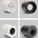 Black White Dimmable Cylinder LED Downlights 6W 10W 12W 15W 22W COB Ceiling Spot Lighting AC85-265V Round Lamps Lndoor Lighting