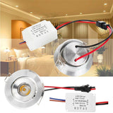 LED Recessed COB Ceiling Light Downlight Bulb 3W 85V-265V 5Pcs Mini High Power Lamps Indoor Lighting Office Shop Decor