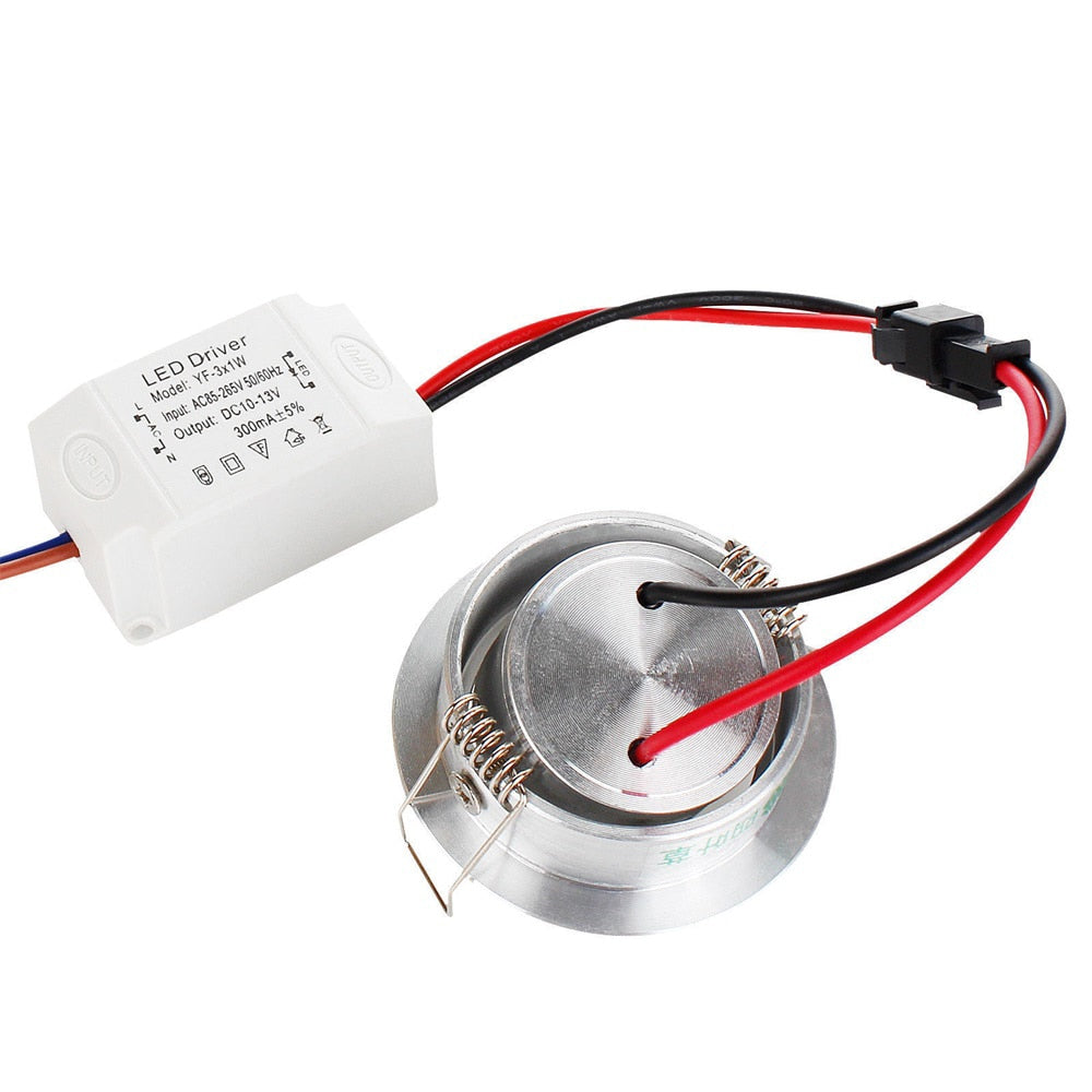 LED Recessed COB Ceiling Light Downlight Bulb 3W 85V-265V 5Pcs Mini High Power Lamps Indoor Lighting Office Shop Decor