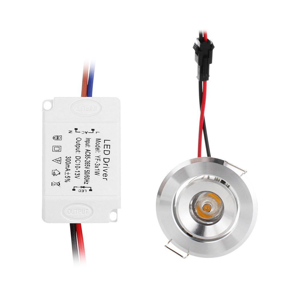 LED Recessed COB Ceiling Light Downlight Bulb 3W 85V-265V 5Pcs Mini High Power Lamps Indoor Lighting Office Shop Decor