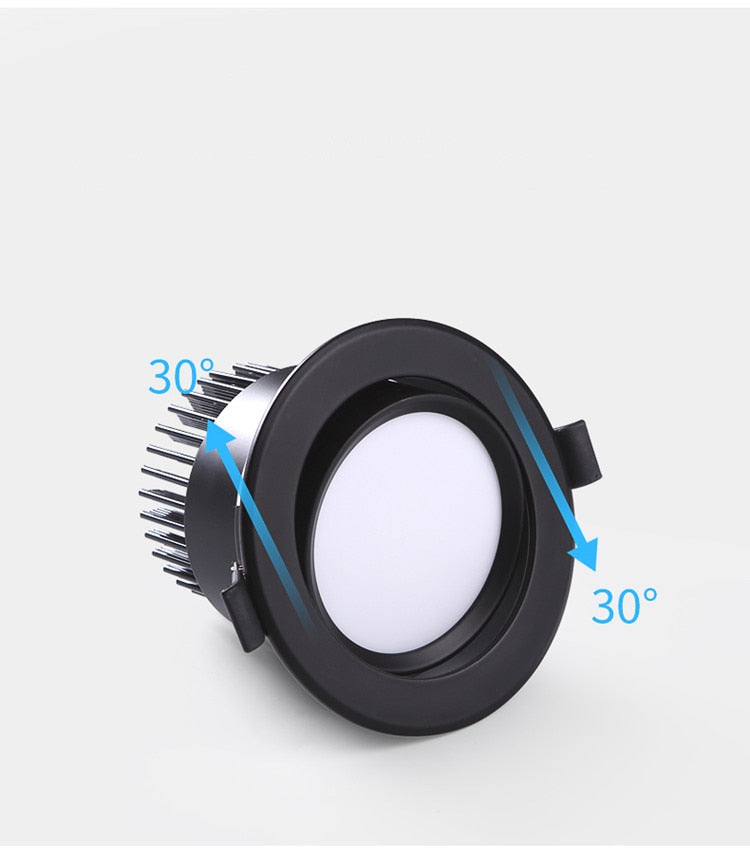 Dimmable Led Downlight 3W 5W 7W 9W 12W 15W Cob Led Spot AC110V / 220V Ceiling Lamp Recessed Downlights Round Spot Light