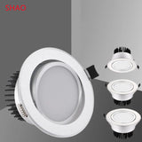 Silver Round Dimmable Recessed LED Downlight 5W 7W 9W 12W 15W 18W 21W 25W Recessed COB Ceiling Spot Light 3000K 4000K 6000K AC90-265V