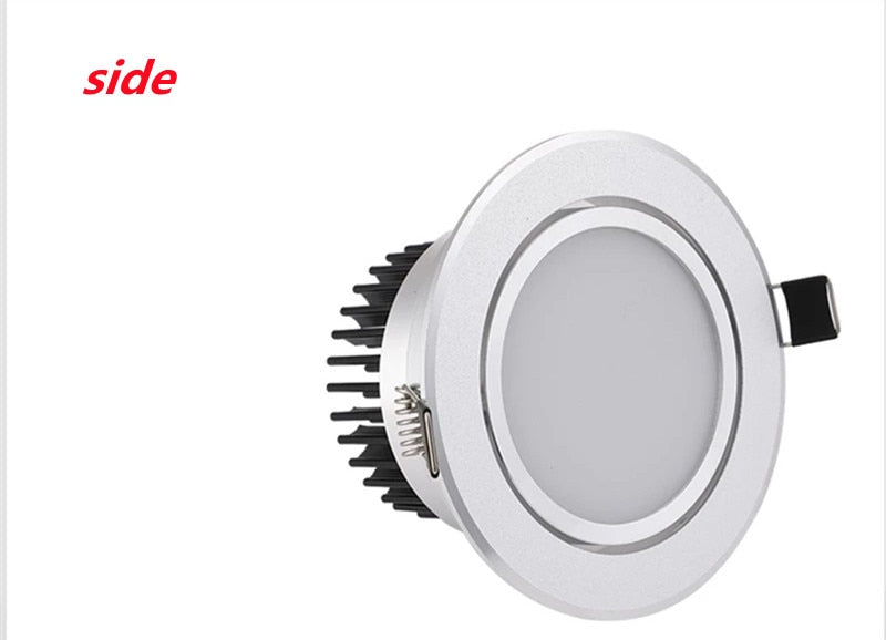 Silver Round Dimmable Recessed LED Downlight 5W 7W 9W 12W 15W 18W 21W 25W Recessed COB Ceiling Spot Light 3000K 4000K 6000K AC90-265V