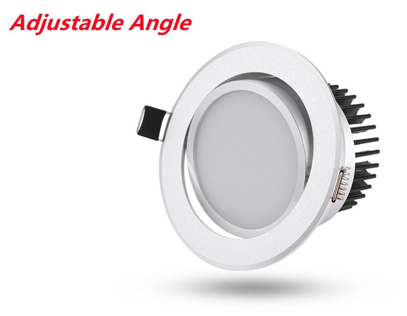 Silver Round Dimmable Recessed LED Downlight 5W 7W 9W 12W 15W 18W 21W 25W Recessed COB Ceiling Spot Light 3000K 4000K 6000K AC90-265V