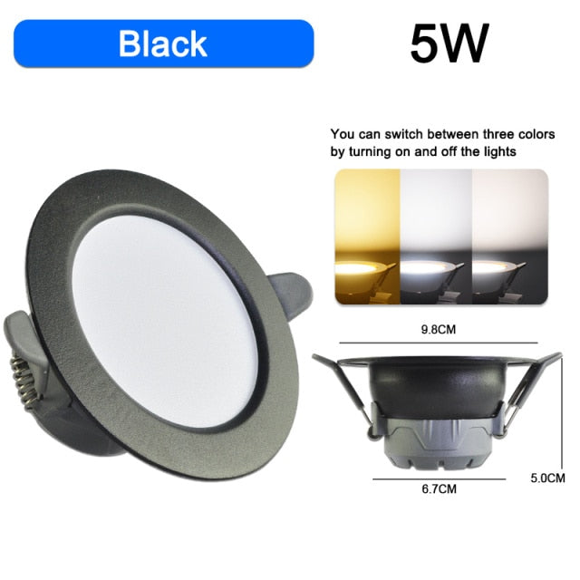 Downlight 3W 5W 3000k 4000k 6500k led Downlight 5Pcs AC 220V-240V led Downlight Kitchen living room Indoor recessed downlight