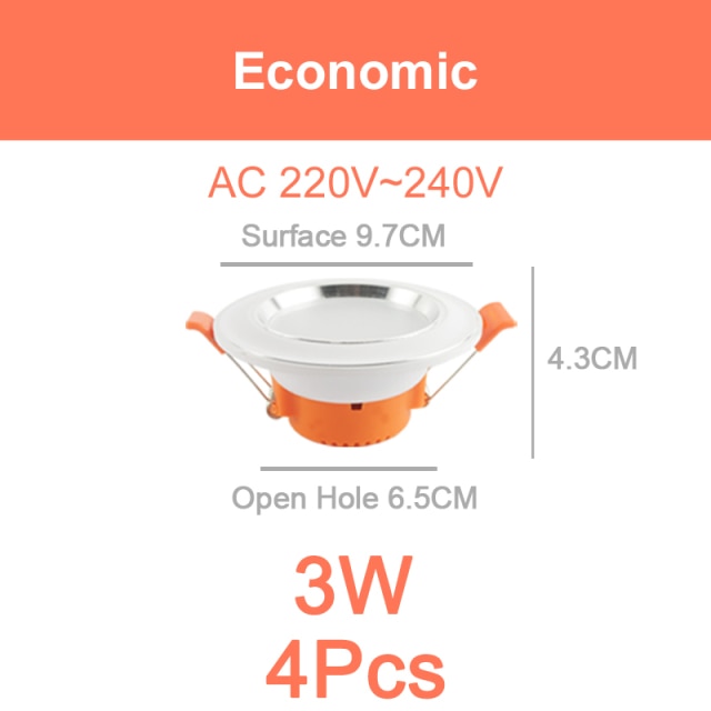 LED Downlight  Round Recessed Lamp 220V 85-265V Led Bulb 4 Pcs 3W 5W 9W 10W 12W 15W 18W LED Spot Lighting Kitchen Bedroom Indoor