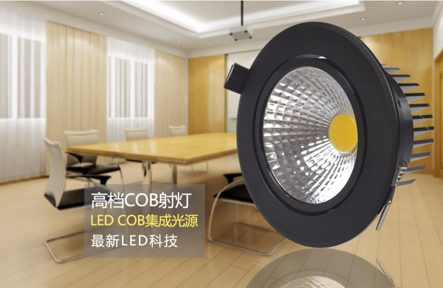 Dimmable 10W COB LED Downlight+Power Driver Warm/Cool/Natural White Fixture Recessed Ceiling Down Lights Lamps