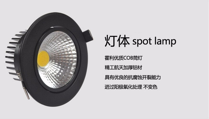 Dimmable 10W COB LED Downlight+Power Driver Warm/Cool/Natural White Fixture Recessed Ceiling Down Lights Lamps