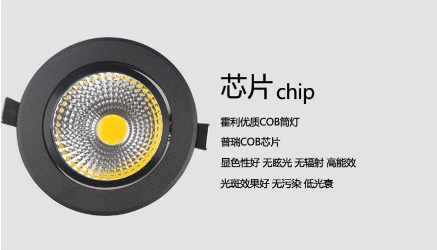 Dimmable 10W COB LED Downlight+Power Driver Warm/Cool/Natural White Fixture Recessed Ceiling Down Lights Lamps