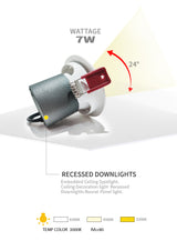 White Led Downlight Recessed Indoor Led Ceiling Lamp 7W AC85~265V Led Spot Lamp For Living Room Foyer Bar Counter Office