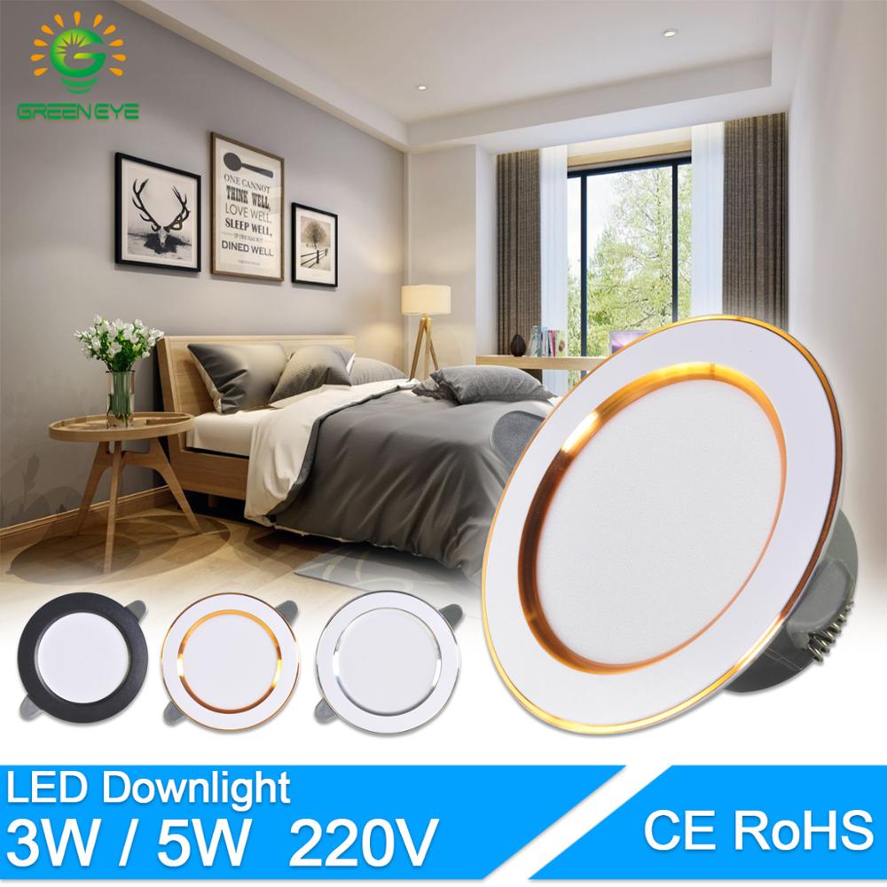 Downlight 3W 5W led Downlight 3000k 4500K 6000K AC220V-240V recessed led downlight Kitchen living room Indoor recessed downlight