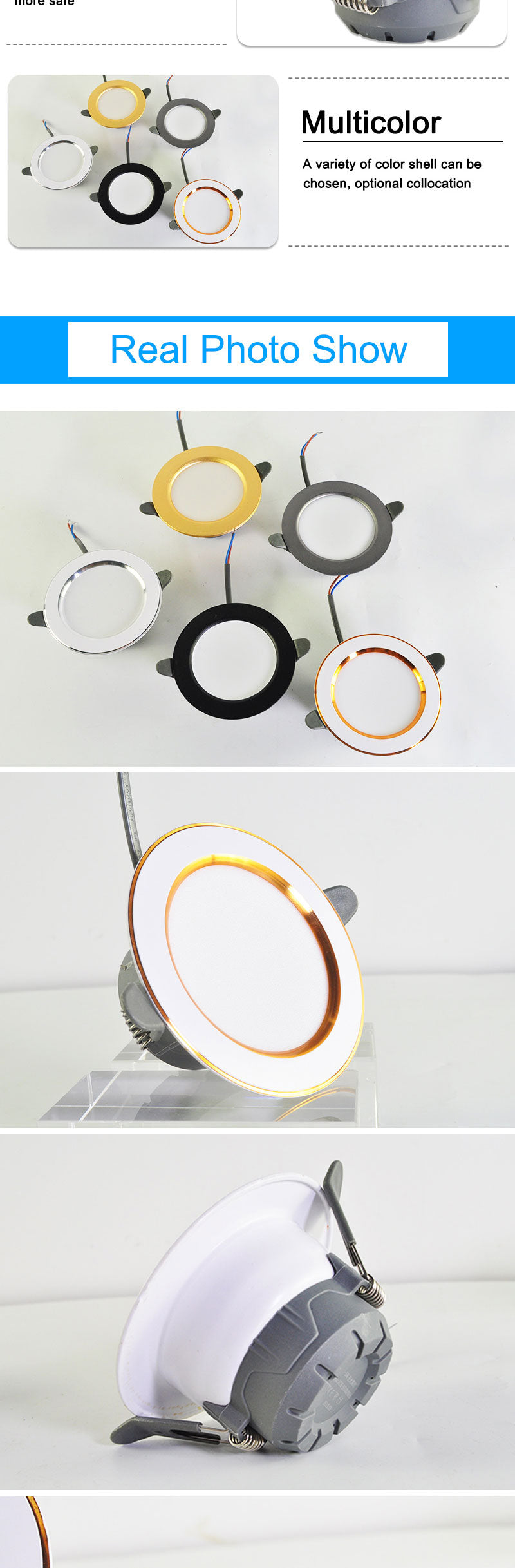 Downlight 3W 5W led Downlight 3000k 4500K 6000K AC220V-240V recessed led downlight Kitchen living room Indoor recessed downlight