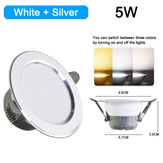 Downlight 3W 5W led Downlight 3000k 4500K 6000K AC220V-240V recessed led downlight Kitchen living room Indoor recessed downlight