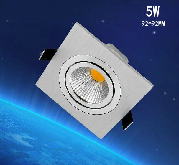 Limited Square Silver Bright Recessed 5w Led Dimmable Downlight Cob Spot Light Decoration Ceiling Lamp Ac 110v 220v Sp