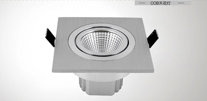 Limited Square Silver Bright Recessed 5w Led Dimmable Downlight Cob Spot Light Decoration Ceiling Lamp Ac 110v 220v Sp