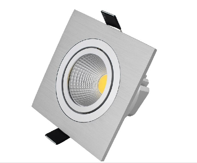 Limited Square Silver Bright Recessed 5w Led Dimmable Downlight Cob Spot Light Decoration Ceiling Lamp Ac 110v 220v Sp