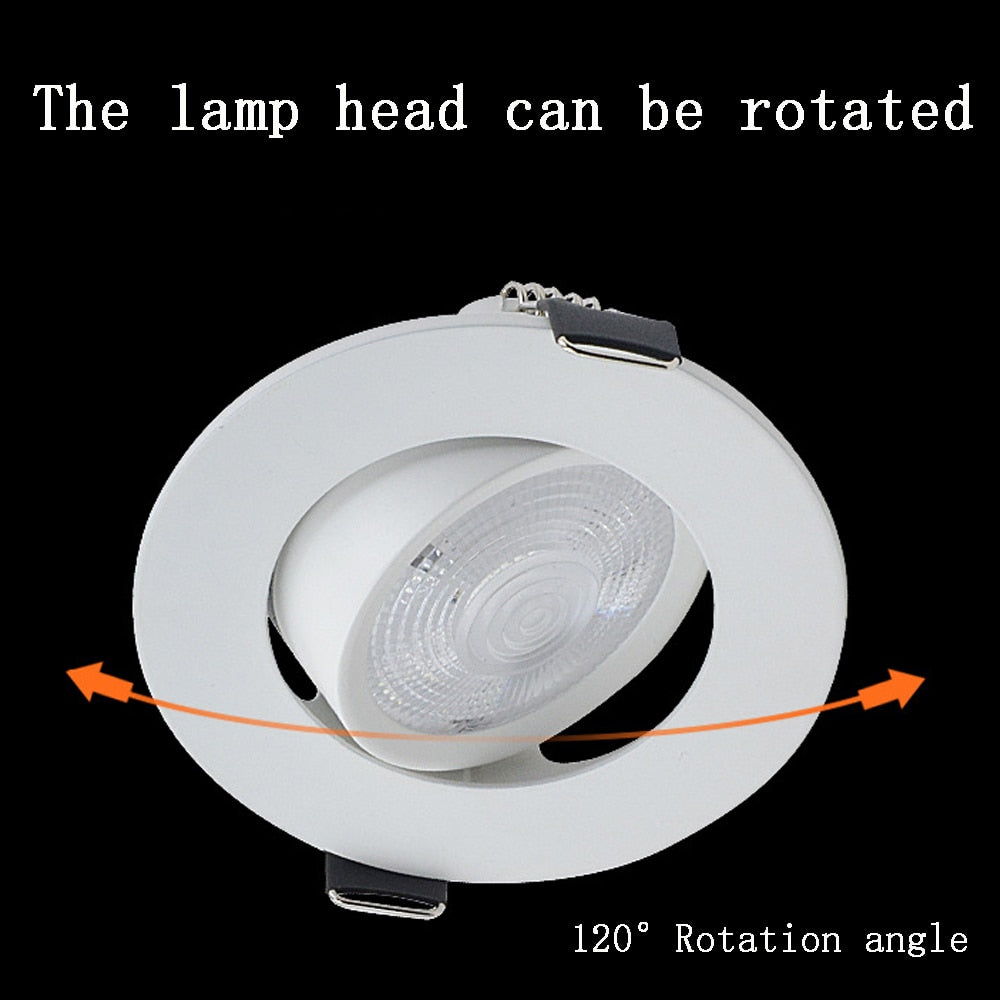 Downlight 3W 5W 7W 10W 12W Spot led downlight AC 220V White Ultra Thin Aluminum Round Recessed LED Spot Lighting