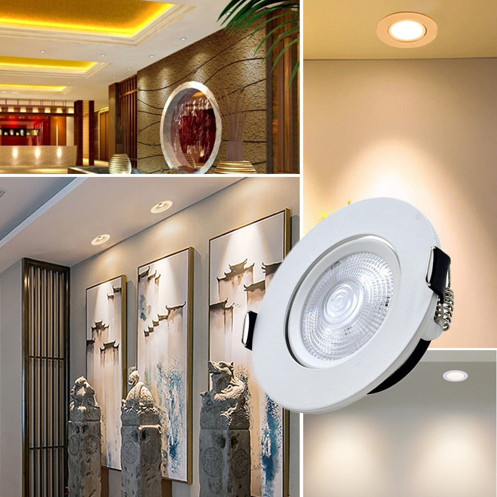 Downlight 3W 5W 7W 10W 12W Spot led downlight AC 220V White Ultra Thin Aluminum Round Recessed LED Spot Lighting