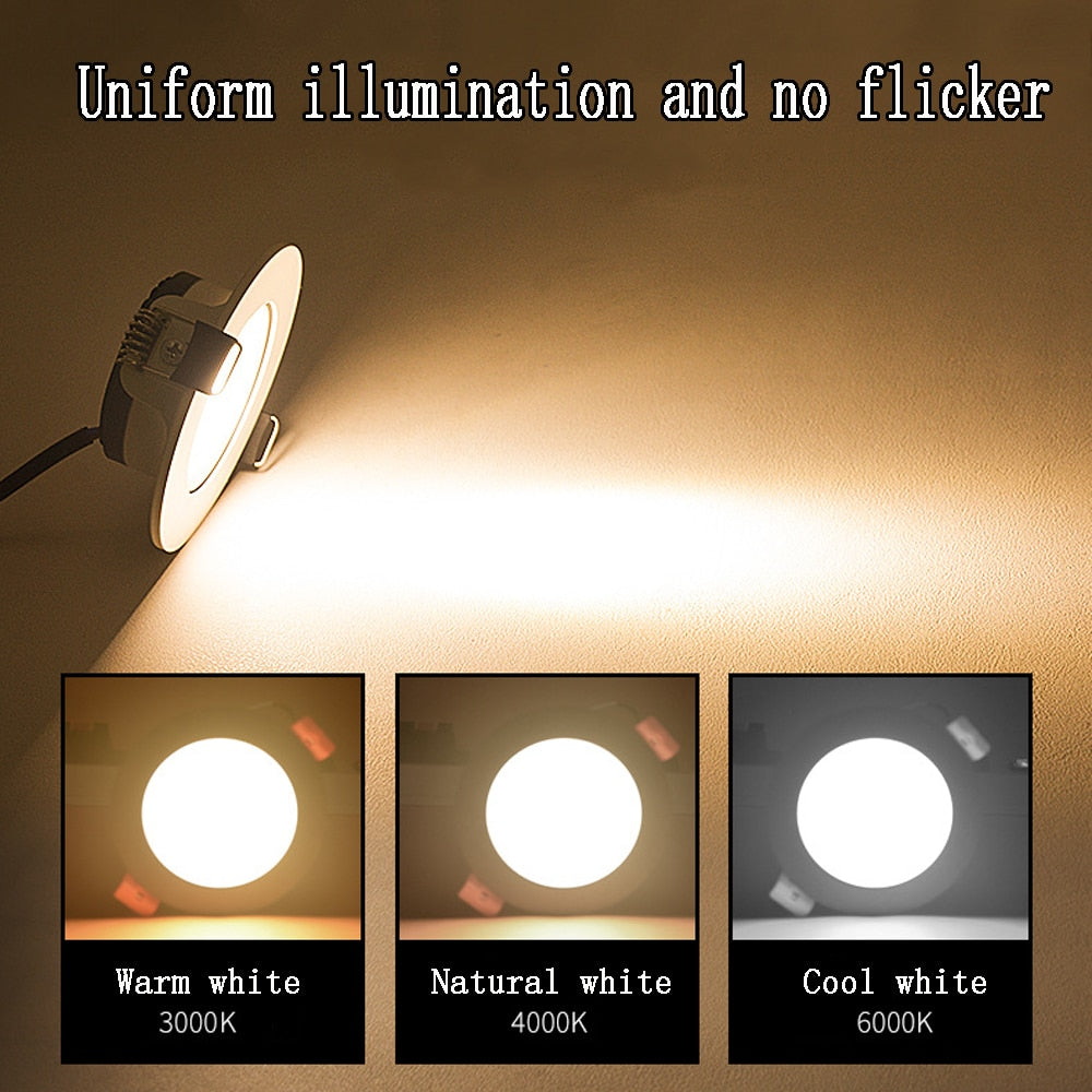Downlight 3W 5W 7W 10W 12W Spot led downlight AC 220V White Ultra Thin Aluminum Round Recessed LED Spot Lighting