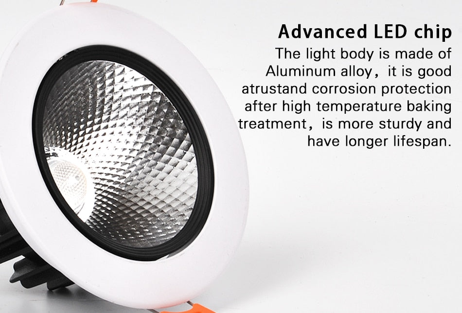 LED Downlight dimmable 3W 5W 7W 9W 12W Round Recessed Lamp 220V 110V Recessed Led Bulb Bedroom Kitchen Indoor LED Spot Lighting