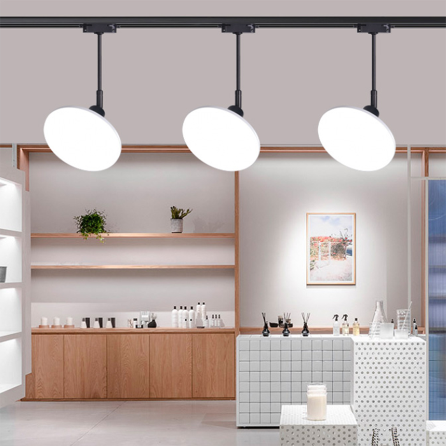 Adjustable LED COB Track Light Aluminum Ceiling Track 36W Lighting Modern Round Rail Spotlights For Home Living Room Store