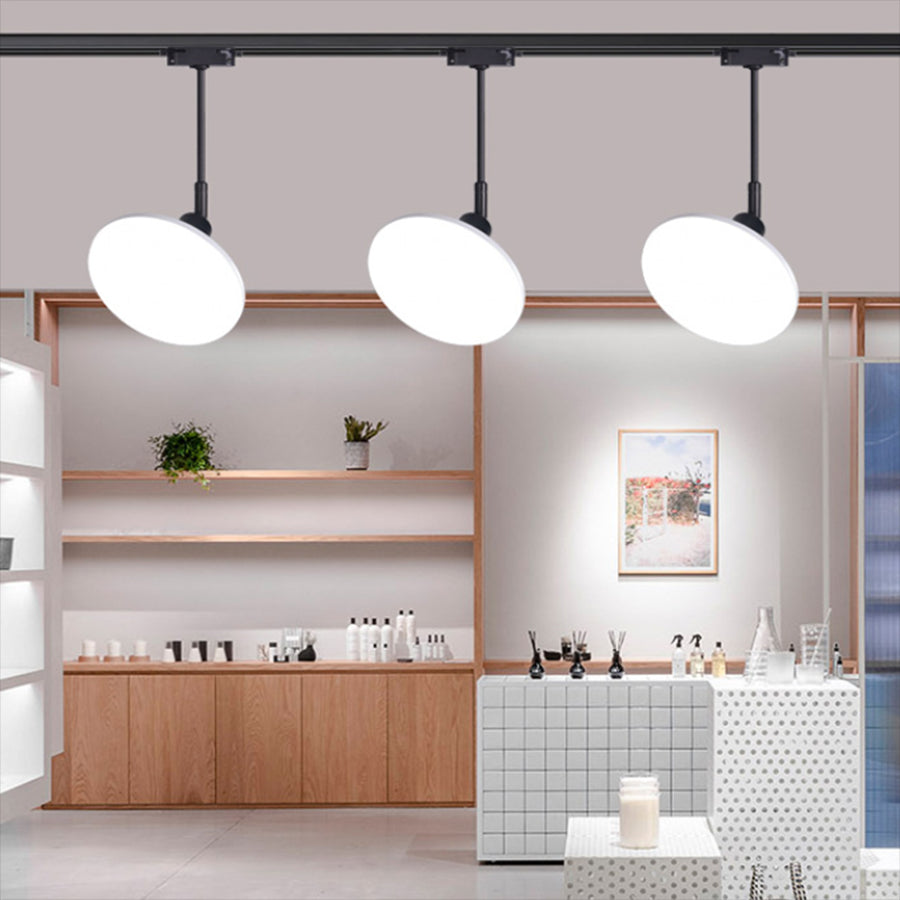 Adjustable LED COB Track Light Aluminum Ceiling Track 36W Lighting Modern Round Rail Spotlights For Home Living Room Store