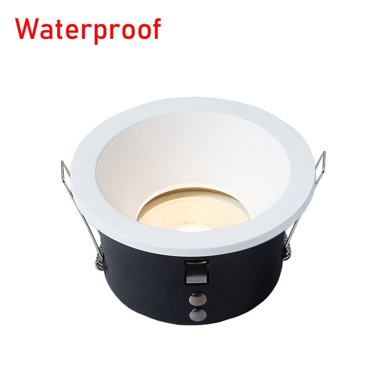 Waterproof Bathroom 1PCS Anti Glare Downlight IP65 GU10 MR16 Matt Black White Recessed Ceiling Spot Light Fitting Terminal Block