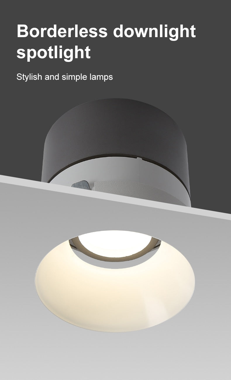 Recessed Ceiling COB Downlight Dimmable Led Lamp Deep Anti-Glare Led Spot 12W Lighting Living Room Bedroom Hotel Cafe Lampar 220