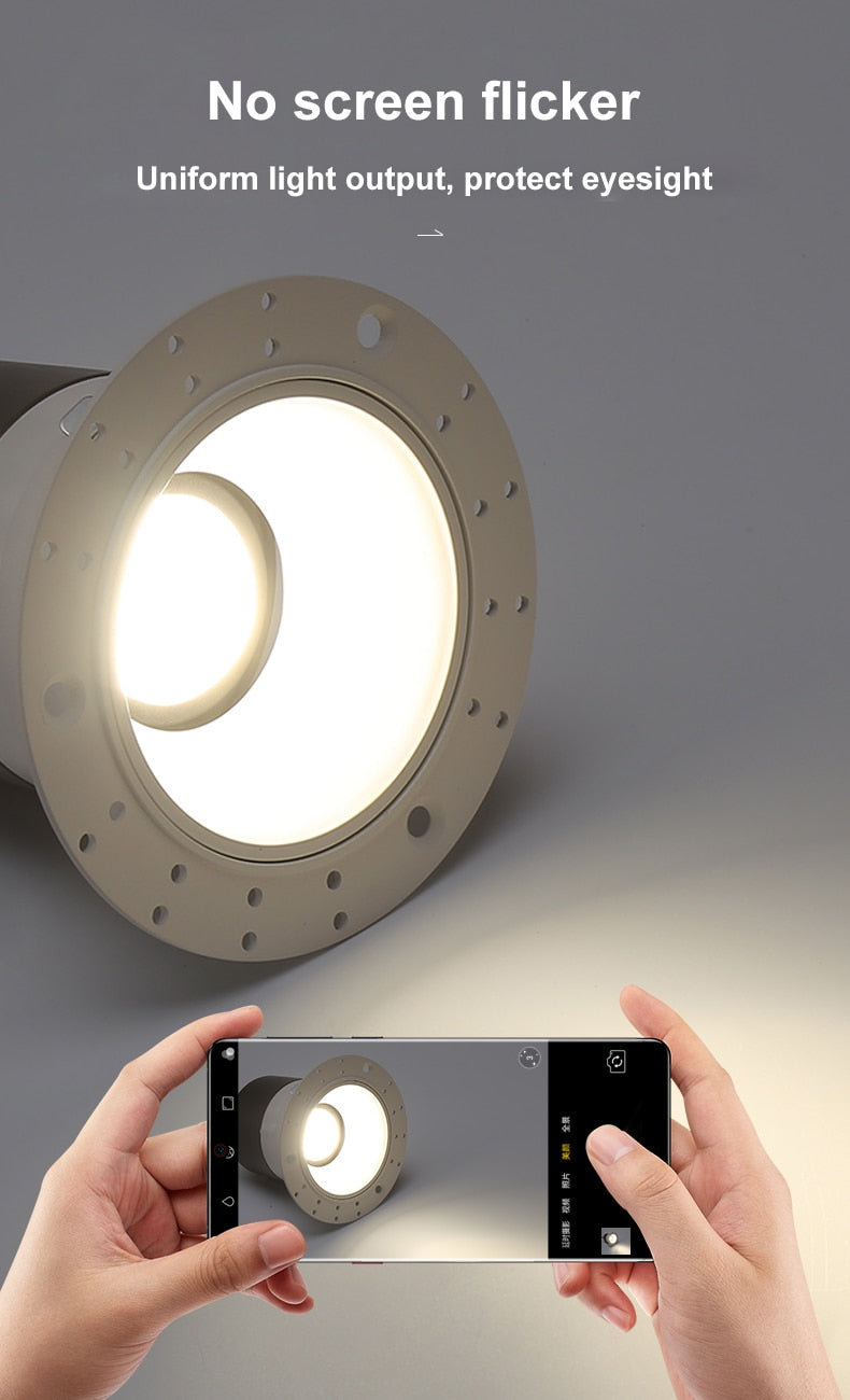 Recessed Ceiling COB Downlight Dimmable Led Lamp Deep Anti-Glare Led Spot 12W Lighting Living Room Bedroom Hotel Cafe Lampar 220