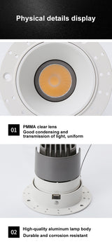 Recessed Ceiling COB Downlight Dimmable Led Lamp Deep Anti-Glare Led Spot 12W Lighting Living Room Bedroom Hotel Cafe Lampar 220