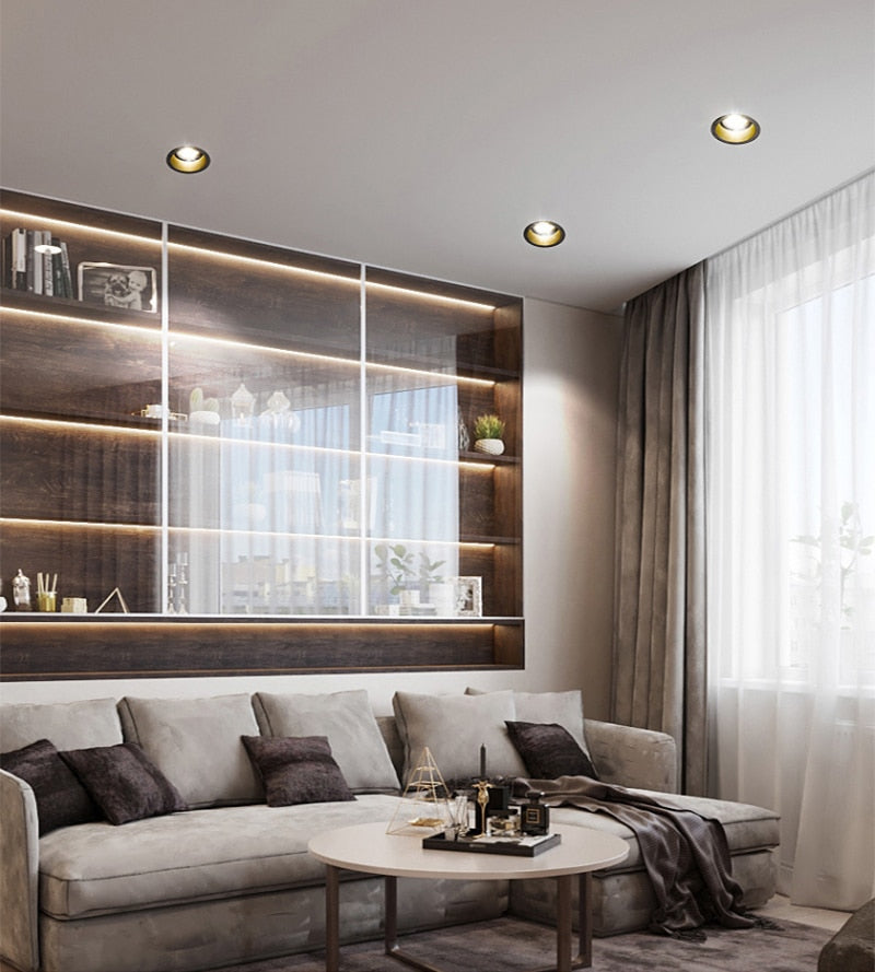 Dimmable Recessed Deep Anti-Glare COB LED Downlights 7W 10W 15W 20W LED Ceiling Spot Lights AC85~265V Indoor Background Lighting