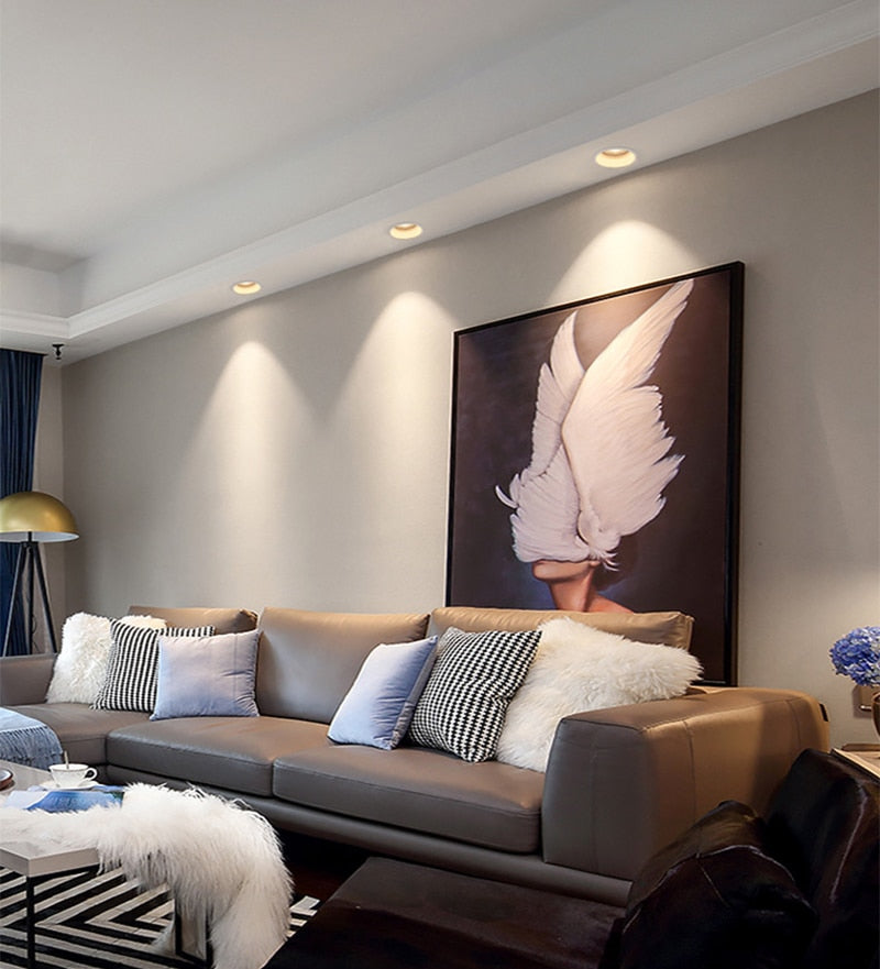 Dimmable Recessed Deep Anti-Glare COB LED Downlights 7W 10W 15W 20W LED Ceiling Spot Lights AC85~265V Indoor Background Lighting