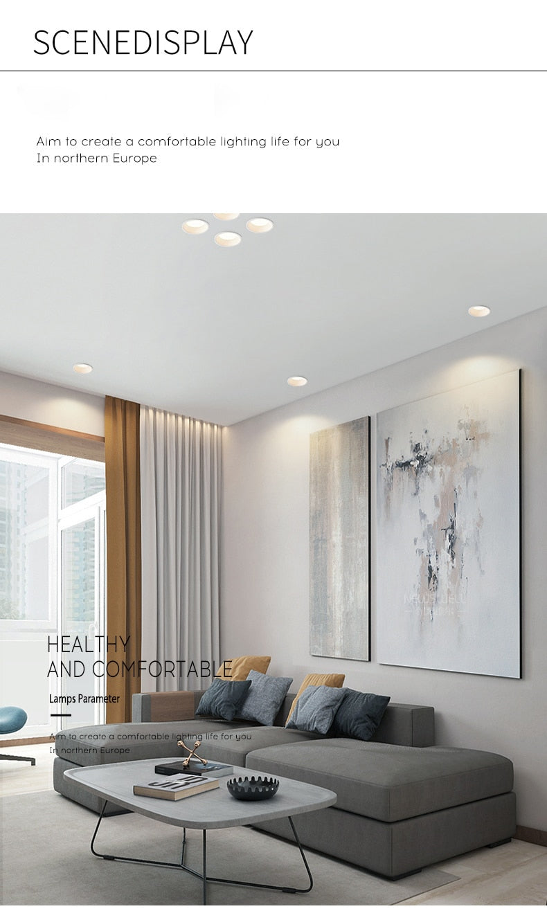 Brighter LED Downlights Dimmable AC85~265V Recessed Anti Glare 5W/7W/10W/15W Ceiling Spot Light Background Lamps Indoor Lighting