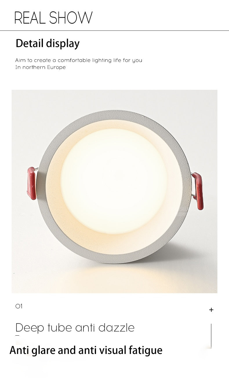 Brighter LED Downlights Dimmable AC85~265V Recessed Anti Glare 5W/7W/10W/15W Ceiling Spot Light Background Lamps Indoor Lighting