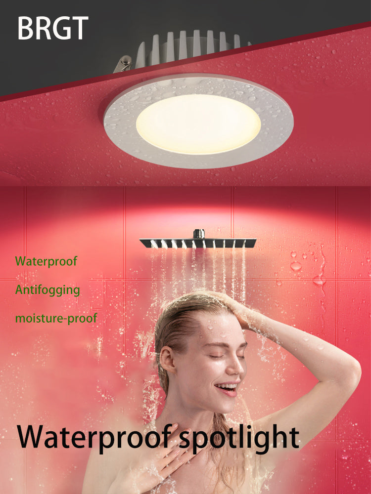 BRGT Waterproof LED Spotlights Recessed Ceiling Lamp White 7W 10W Downlight 110V 220V For Kitchen Bathroom Indoor Outdoor Lighting