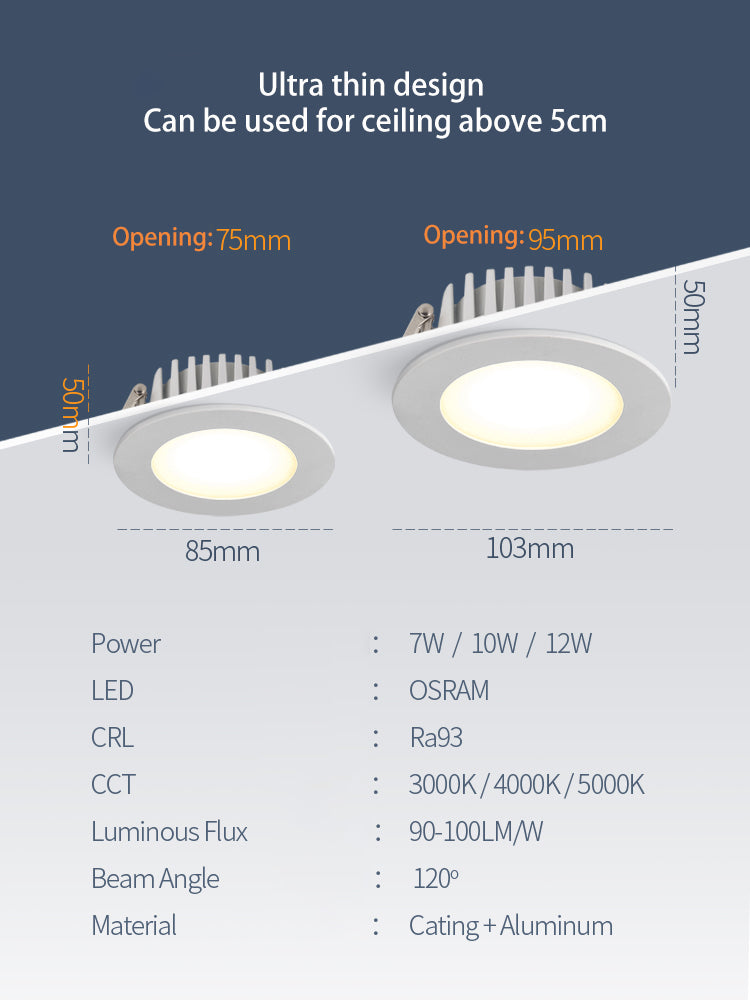 BRGT Waterproof LED Spotlights Recessed Ceiling Lamp White 7W 10W Downlight 110V 220V For Kitchen Bathroom Indoor Outdoor Lighting