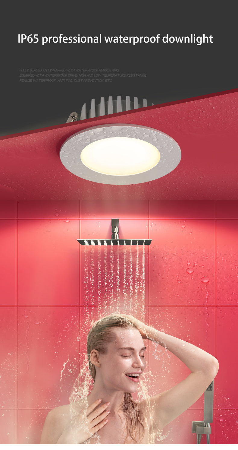 BRGT Waterproof LED Spotlights Recessed Ceiling Lamp White 7W 10W Downlight 110V 220V For Kitchen Bathroom Indoor Outdoor Lighting