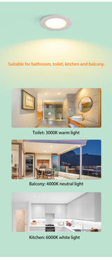 BRGT Waterproof LED Spotlights Recessed Ceiling Lamp White 7W 10W Downlight 110V 220V For Kitchen Bathroom Indoor Outdoor Lighting