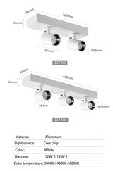 BRGT LED Spot Lights Surface Mounted 12W Ceiling Lamp Downlight Focos Rotatable Light For Kitchen Living Room Indoor Lighting