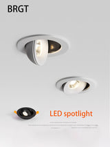 BRGT LED Spotlights Recessed Ceiling Lamp Aluminum White 3W 5W 7W 12W Rotatable Downlight 110V 220V For Kitchen Home Indoor Lighting