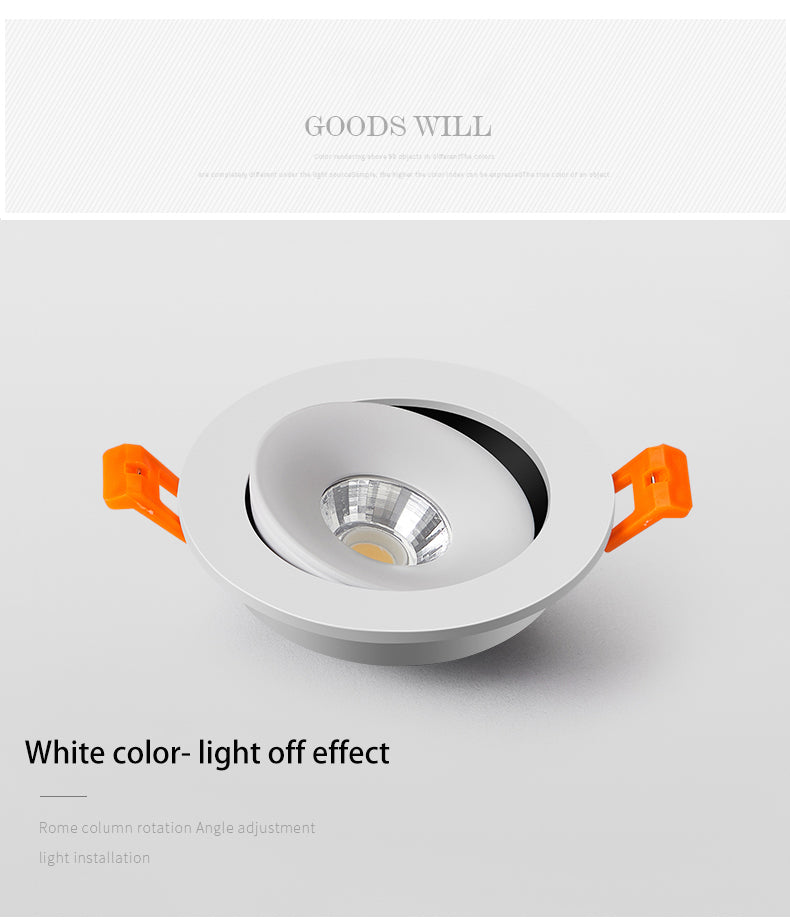 BRGT LED Spotlights Recessed Ceiling Lamp Aluminum White 3W 5W 7W 12W Rotatable Downlight 110V 220V For Kitchen Home Indoor Lighting