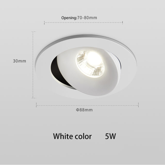 BRGT LED Spotlights Recessed Ceiling Lamp Aluminum White 3W 5W 7W 12W Rotatable Downlight 110V 220V For Kitchen Home Indoor Lighting