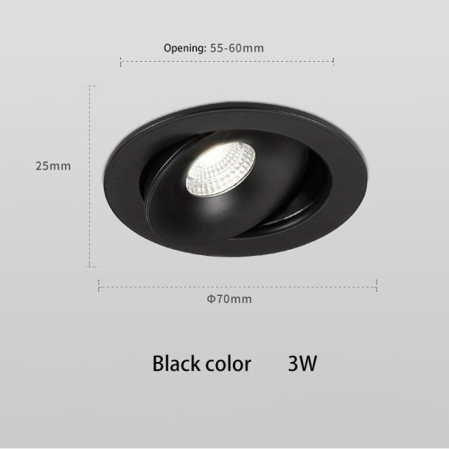 BRGT LED Spotlights Recessed Ceiling Lamp Aluminum White 3W 5W 7W 12W Rotatable Downlight 110V 220V For Kitchen Home Indoor Lighting