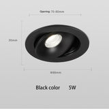 BRGT LED Spotlights Recessed Ceiling Lamp Aluminum White 3W 5W 7W 12W Rotatable Downlight 110V 220V For Kitchen Home Indoor Lighting