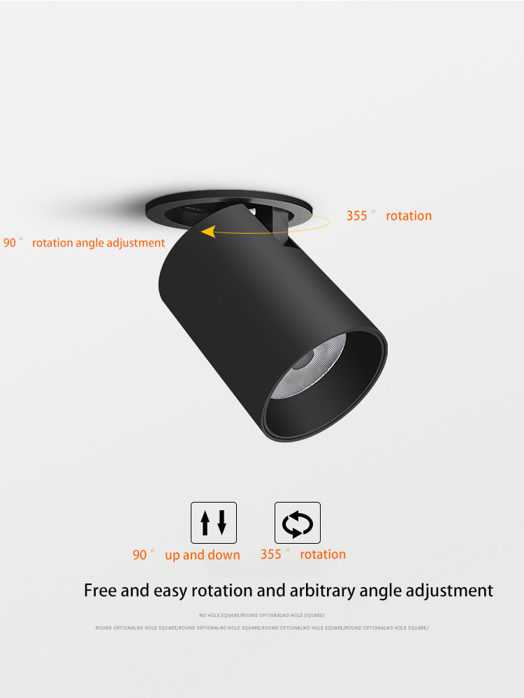 BRGT LED Spotlights 7W 12W Recessed White Black Ceiling Lamp Aluminum Adjustable Foco Downlight For Kitchen Home Indoor Lighting