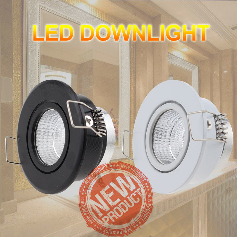 New Design Black White Recessed LED Dimmable Downlight COB 3W 5W LED Spot light LED Decoration Ceiling Lamp AC90-260V DC12V